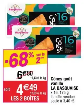 Cora x Carrefour Cônes Goût Vanille offre