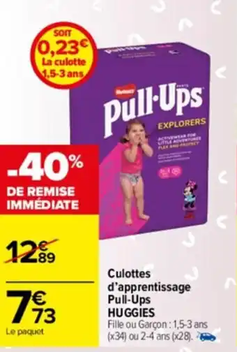 Carrefour Drive Culottes d'apprentissage pull-ups HUGGIES offre