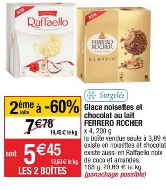 Cora x Carrefour Glace Noisettes Et Chocolat Au Lait offre
