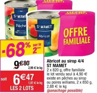 Abricot Au Sirop 4/4 St Mamet