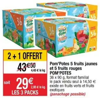 Cora x Carrefour Pom'Potes 5 Fruits Jaunes Et 5 Fruits Rouges offre