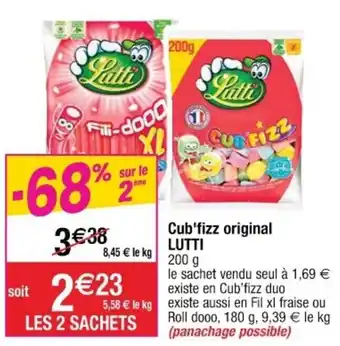 Cora x Carrefour Cub'Fizz Original Lutti offre