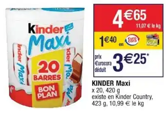 Cora x Carrefour Kinder Maxi offre