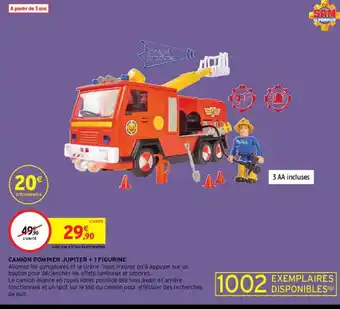 Intermarché Hyper Camion Pompier Jupiter +1 Figurine offre