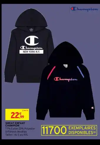 Intermarché Hyper Sweat Enfant Champion offre