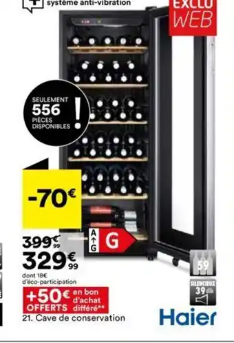 BUT Haier Cave de Conservation offre