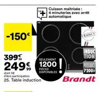 BUT Table Induction offre