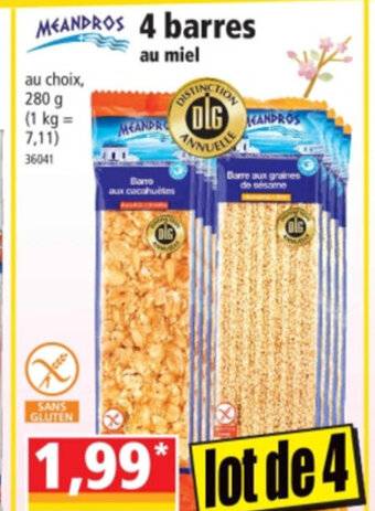 Norma 4 barres au miel offre