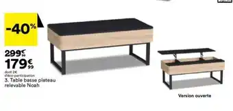 BUT Table basse Plateau Relevable Noah offre