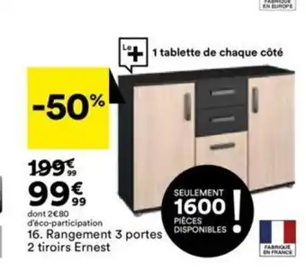 BUT Rangement 3 Portes 2 Tiroirs Ernest offre