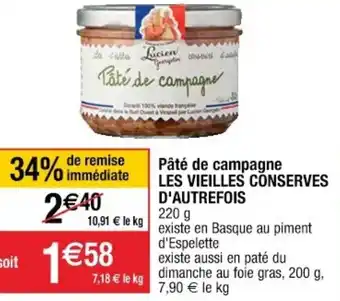 Pâté De Campagne Les Vieilles Conserves