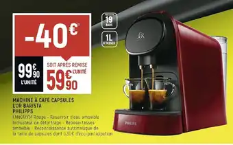 Spar Machine a Cafe Capsules l'Or Barista Philipps offre