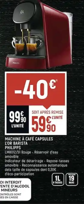 Vival Machine a Cafe Capsules l'Or Barista Philipps offre