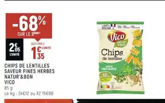 Chips de Lentilles Saveur Fines Herbes Natur & Bon Vico
