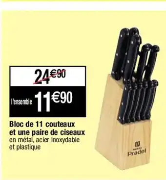Migros Bloc de 11 Couteaux Et Une Paire de Ciseaux offre