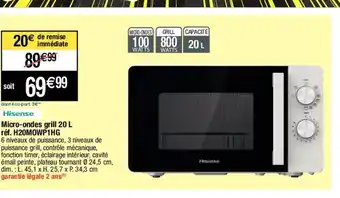 Hisense Micro-Ondes Grill 20L