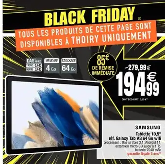 Migros Samsung tablette 10,5 Galaxy Tab A8 64Go Wifi offre