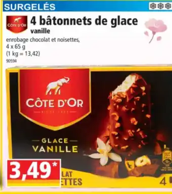 Norma 4 bâtonnets de glace vanille offre
