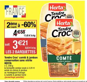 Migros Tendre Croc' Comte & Jambon Conservation Sans Nitrite offre
