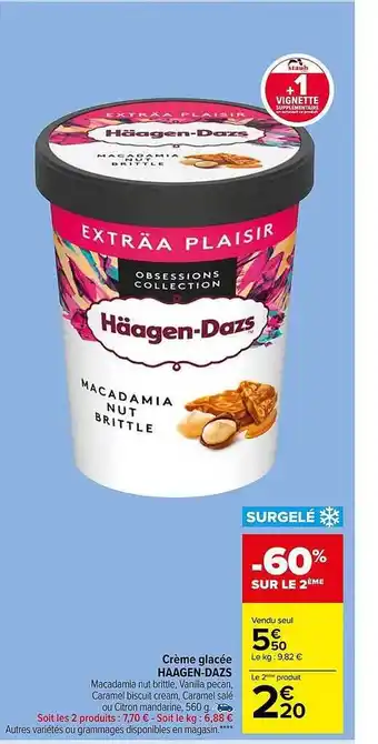 Carrefour Market Crème glacée häagen-dazs offre
