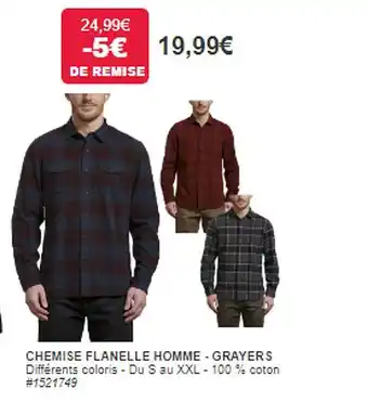 Costco Chemise flanelle homme - grayers offre