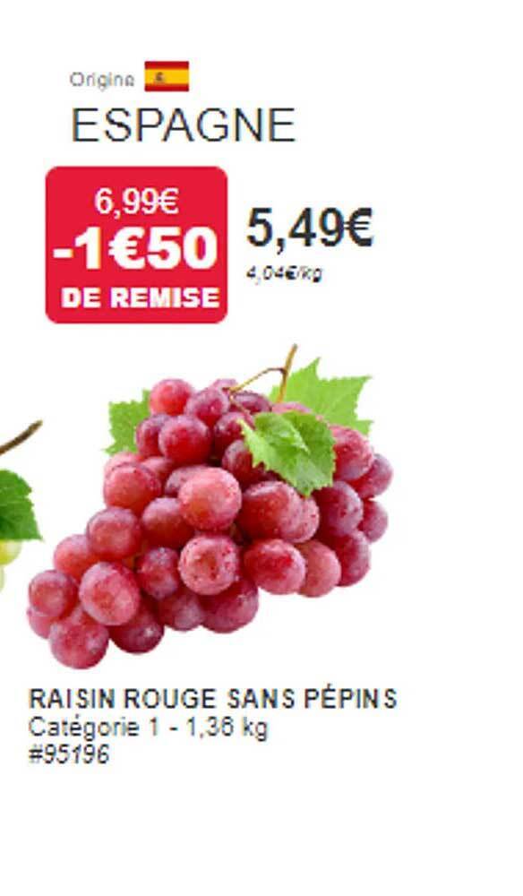 Promo Raisin rouge sans pépins chez Costco