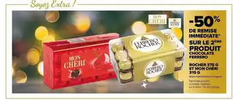 Carrefour Contact Chocolats ferrero rocher 375 g et mon chéri 315 g offre