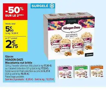 Carrefour Contact Glaces häagen-dazs macadamia nut brittle offre