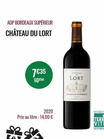 Nicolas Aop bordeaux supérieur château du lort offre