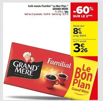 Carrefour Café moulu familial offre