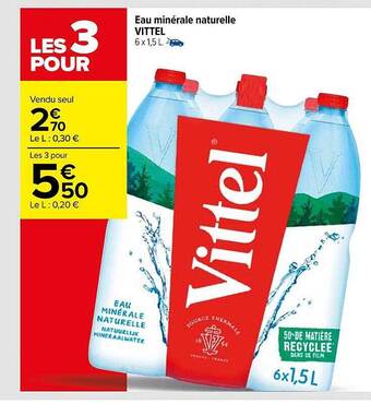 Carrefour Eau minérale naturelle vittel offre