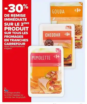 Carrefour Les fromages en tranches carrefour offre