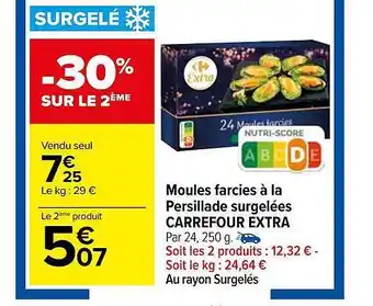 Carrefour Moules farcies à la persillade surgelées carrefour extra offre
