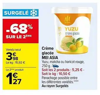 Carrefour Crème glacée mei asia offre