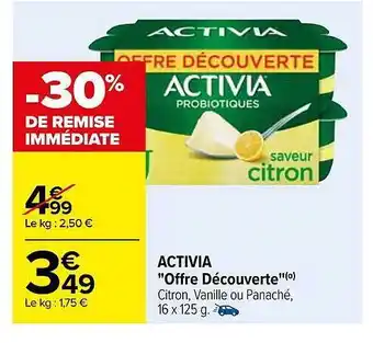 Carrefour Activia offre