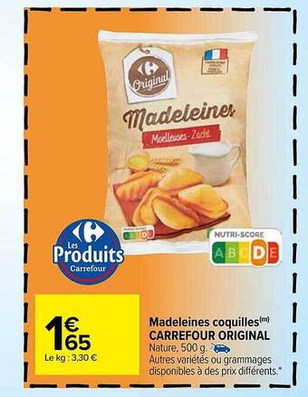 Carrefour Madeleines coquilles carrefour original offre