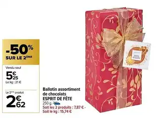 Carrefour Ballotin assortiment de chocolats esprit de fête offre