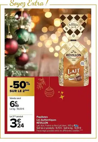 Carrefour Papillotes les authentiques révillon offre