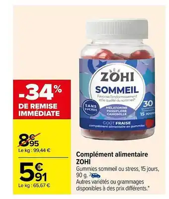 Complément alimentaire zohi