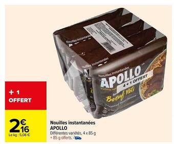 Carrefour Nouilles instantanées apollo offre