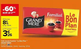 Carrefour Café moulu familial offre