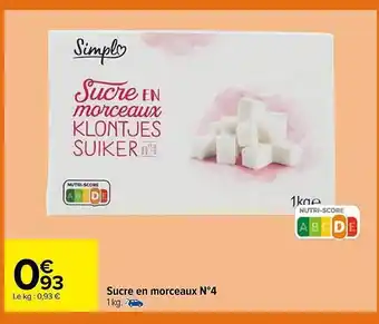 Carrefour Sucre en morceaux n°4 offre