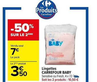 Carrefour Lingettes carrefour baby offre