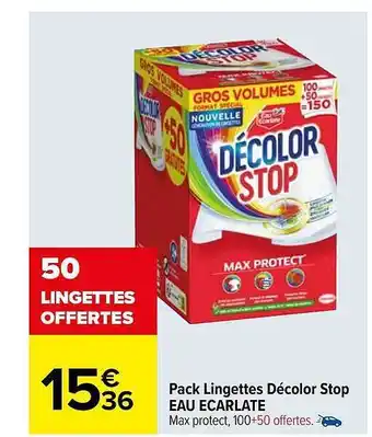 Pack lingettes décolor stop eau écarlate