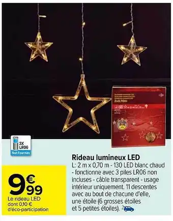 Carrefour Rideaux lumineux led offre