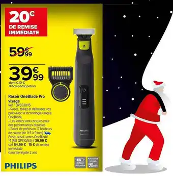 Rasoir one blade pro visage phlips