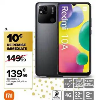 Carrefour Redmi 10a offre
