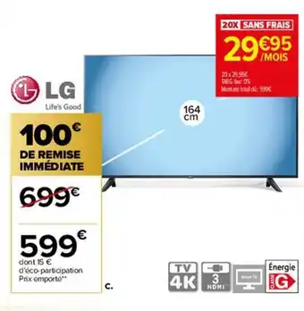 Carrefour Tv led 164 cm lg offre