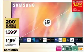 Carrefour Tv led 212 cm samsung offre