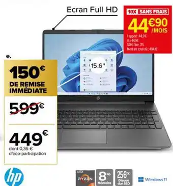 Carrefour Pc portable hp offre